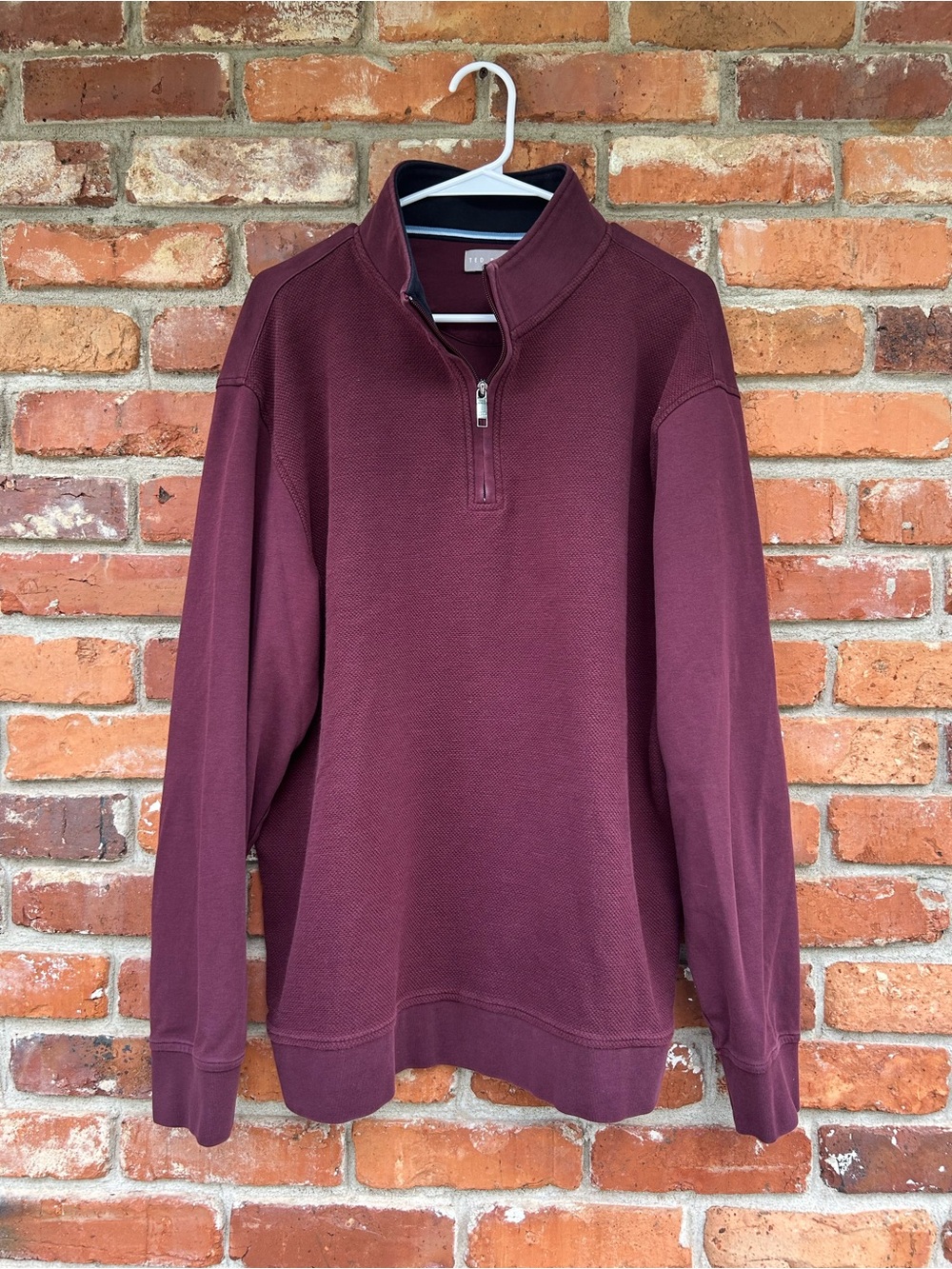Ted Baker Men's Quarter-Zip Sweater Pullover Maroon Purple Size XL